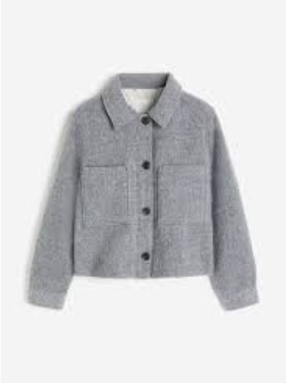 H&M gray wool-blend cropped jacket NWT